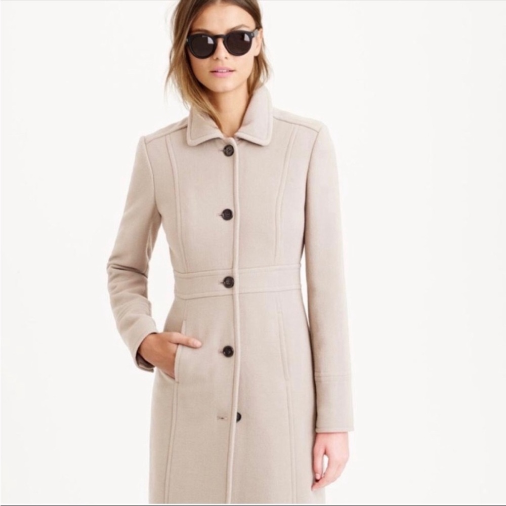 J. Crew Classic Lady Day Cream Wool Coat RARE